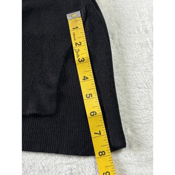 DG2 by Diane Gilman Lux Touch Knit Chain-Trim V-Neck Sweater Black S New - Picture 13 of 13